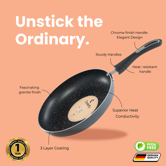 Cookify Layra Frypan, 24 cm, Grey, Non-Stick Coating, Induction Compatible