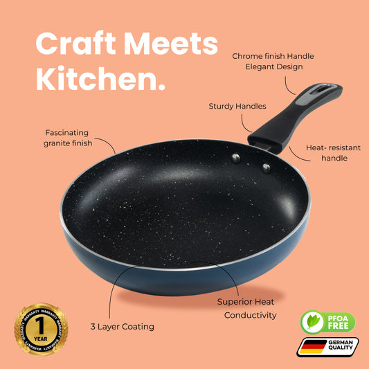Cookify Layra Frypan, 24 cm, Peacock Green, Non-Stick Coating, Induction Compatible