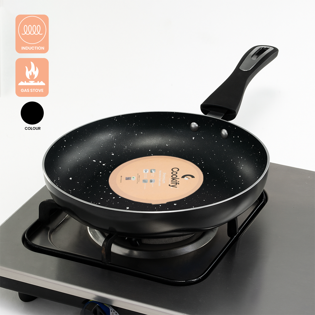 Cookify Layra Frypan, 24 cm, Black, Non-Stick Coating, Induction Compatible