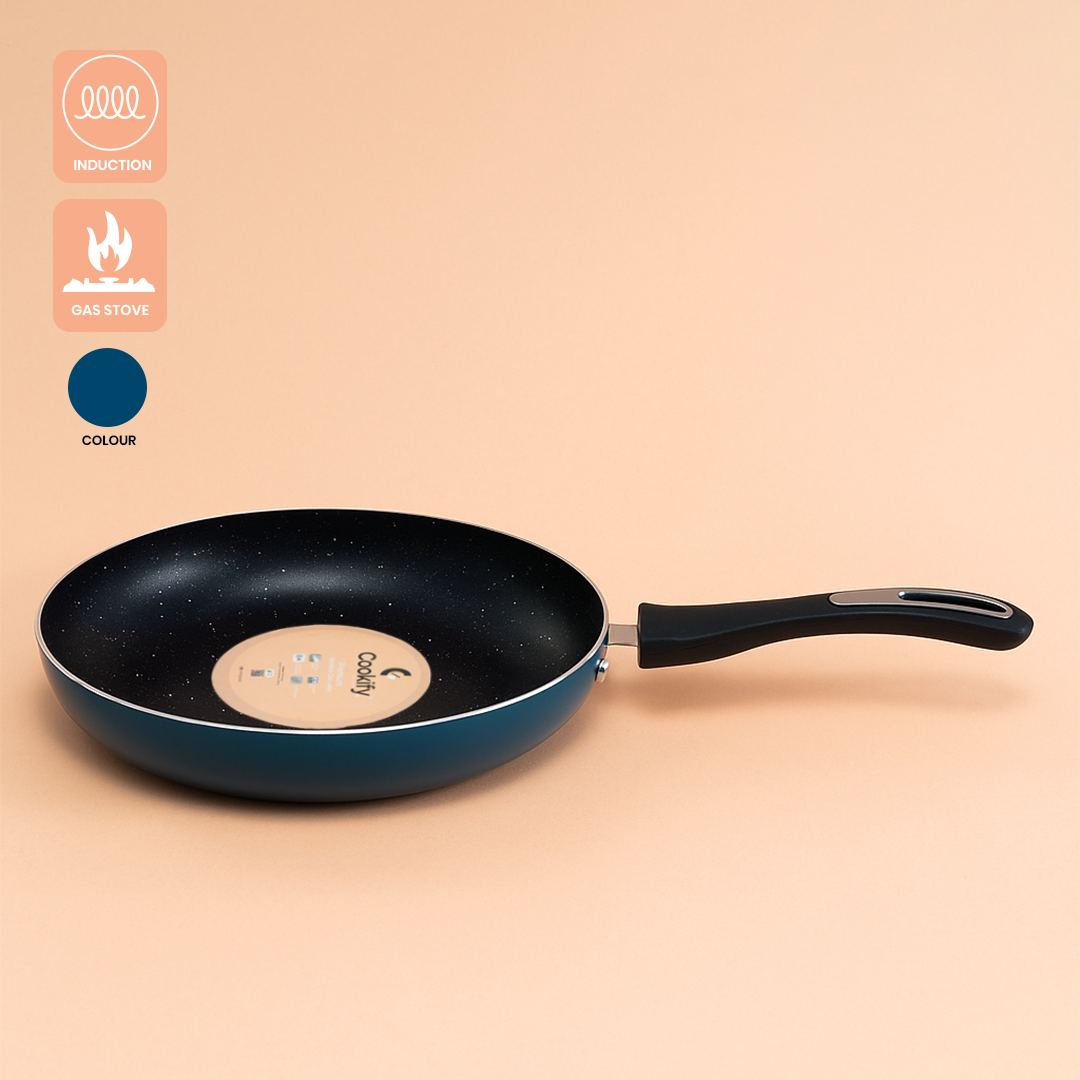 Cookify Layra Frypan, 24 cm, Peacock Green, Non-Stick Coating, Induction Compatible