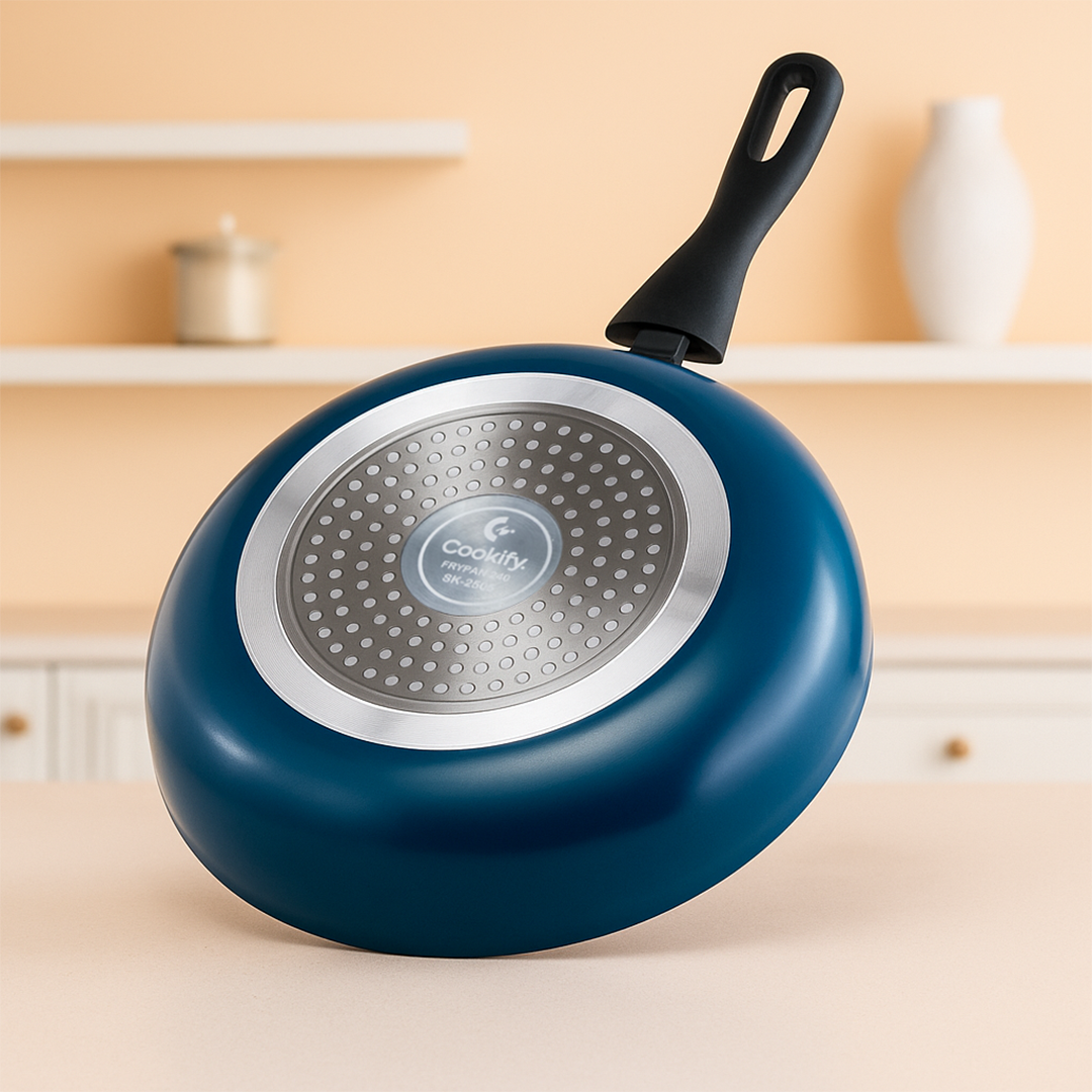 Cookify Layra Frypan, 24 cm, Peacock Green, Non-Stick Coating, Induction Compatible