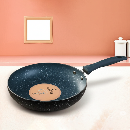 Cookify Flinta Non-Stick Frying Pan, 24 cm, Spatter Coated, Ash Grey