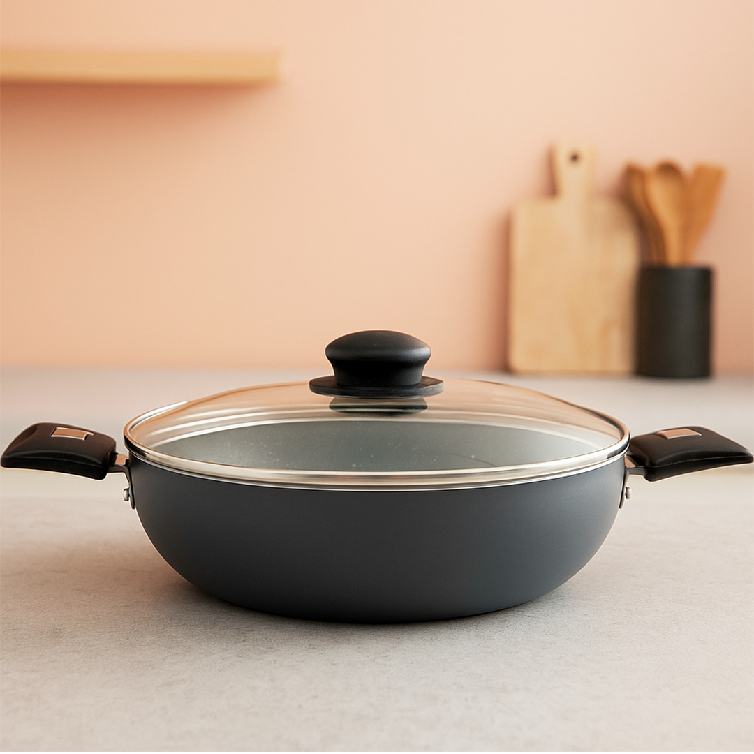 Cookify Eva Kadai, 24 cm, Non-Stick Coating, Ash Grey