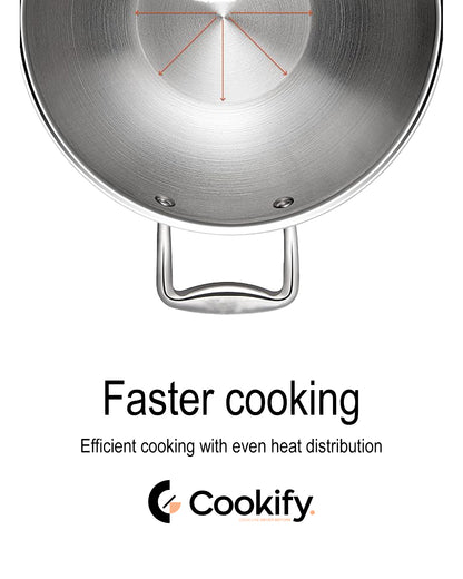 KADAI-TRYPLY STAINLESS STEEL  22CM