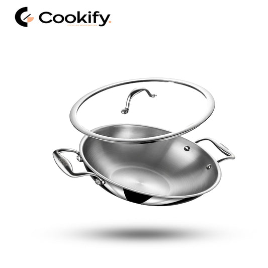 KADAI-TRYPLY STAINLESS STEEL  22CM