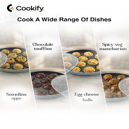 Cookify Paniyirakal Pan (12 Cavity) – Non-Stick Multi Snack Maker