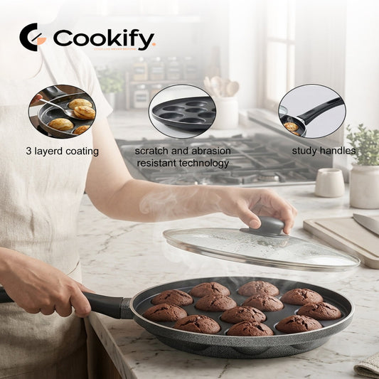 Cookify Paniyirakal Pan (12 Cavity) – Non-Stick Multi Snack Maker