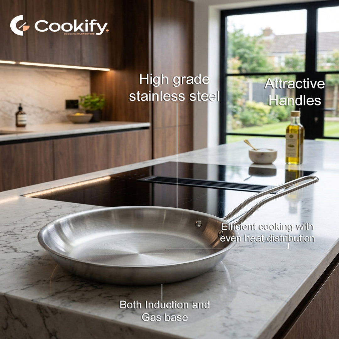 Cookify Triply Stainless Steel Tawa (22cm)